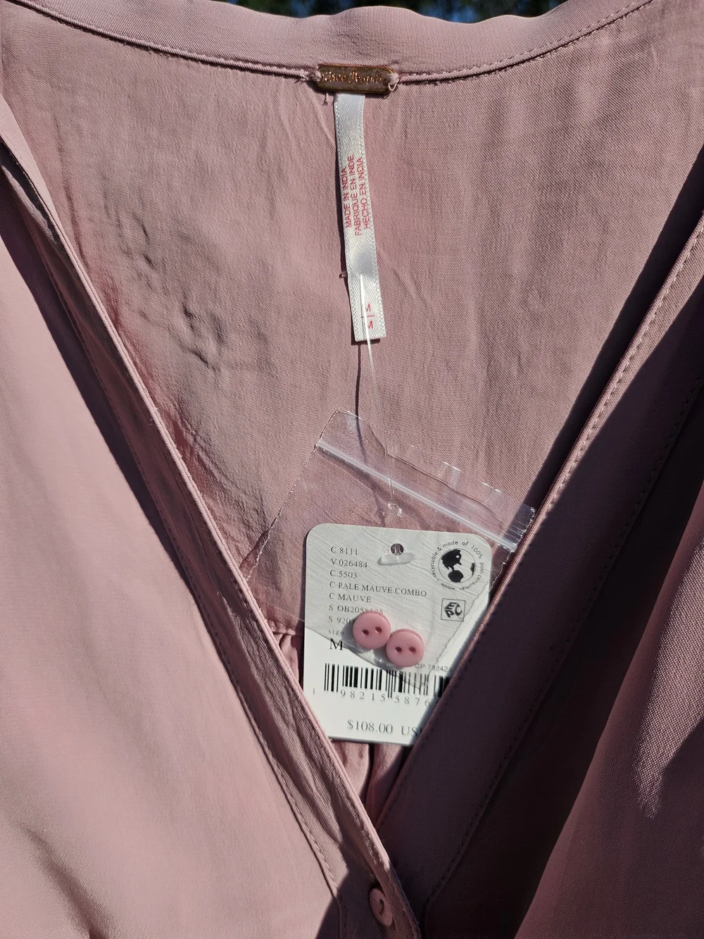 Free People My Love Blouse in Mauve NWT Size M